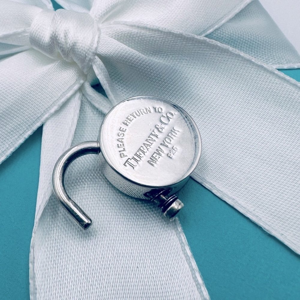 Tiffany & Co. Return to Round Padlock Lock Charm with Pouch
